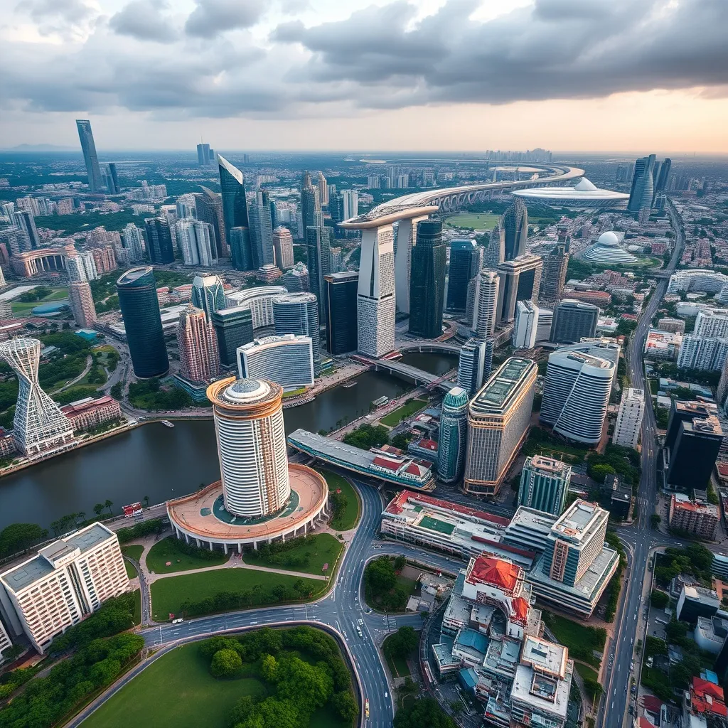 A professional aerial view of Singapore